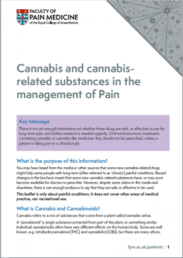 image of cannabis patient information leaflet