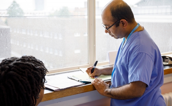 Clinician and clipboard