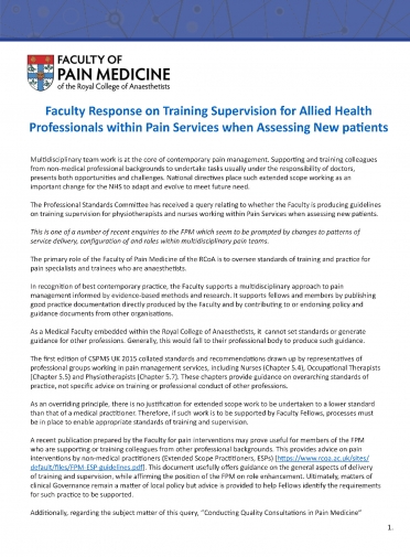 Cover image for Faculty response on training supervision for allied health