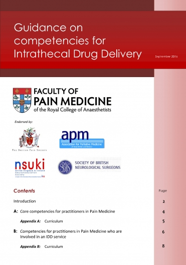 Cover image of guidance for competencies for intrathecal drug delivery