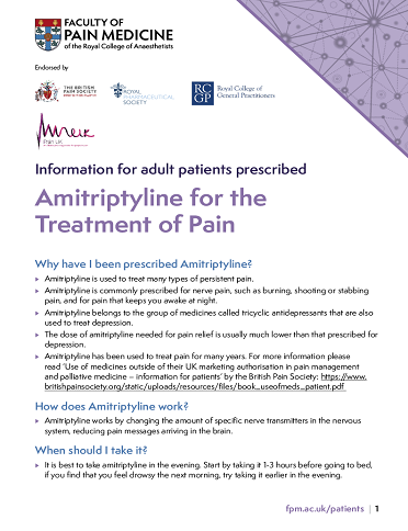 image of amitriptyline leaflet 